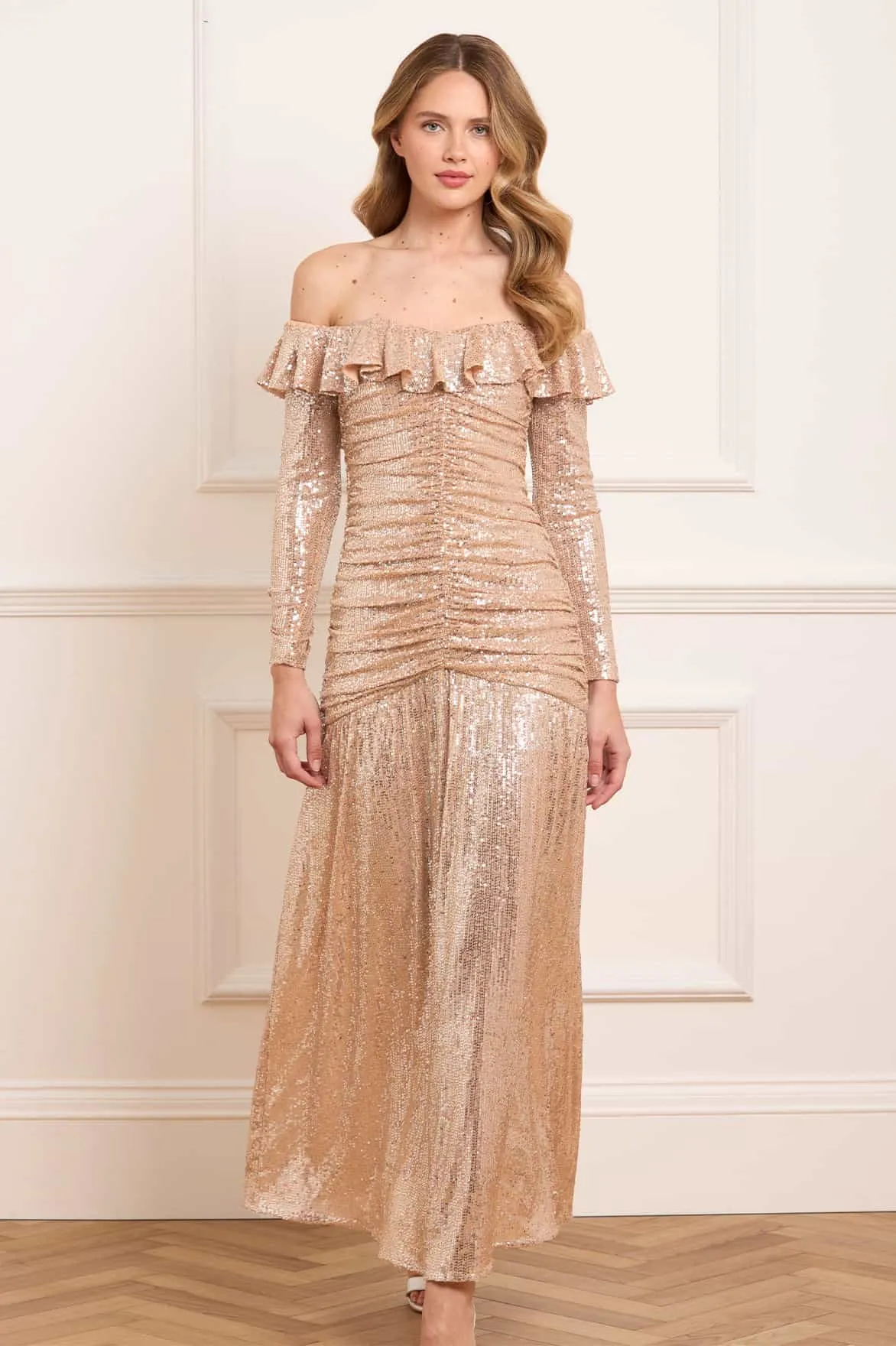 Sienna Off-Shoulder Gown sold by Needle & Thread