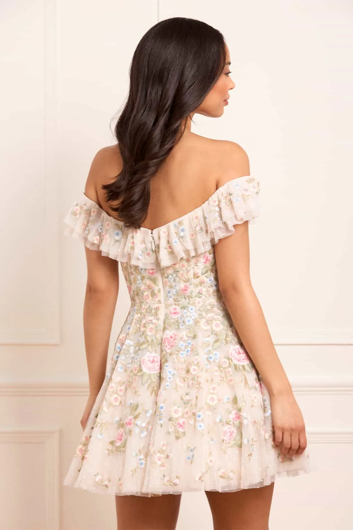 Antoinettes Floral Off-Shoulder Micro Mini Dress sold by Needle & Thread product image thumbnail 5
