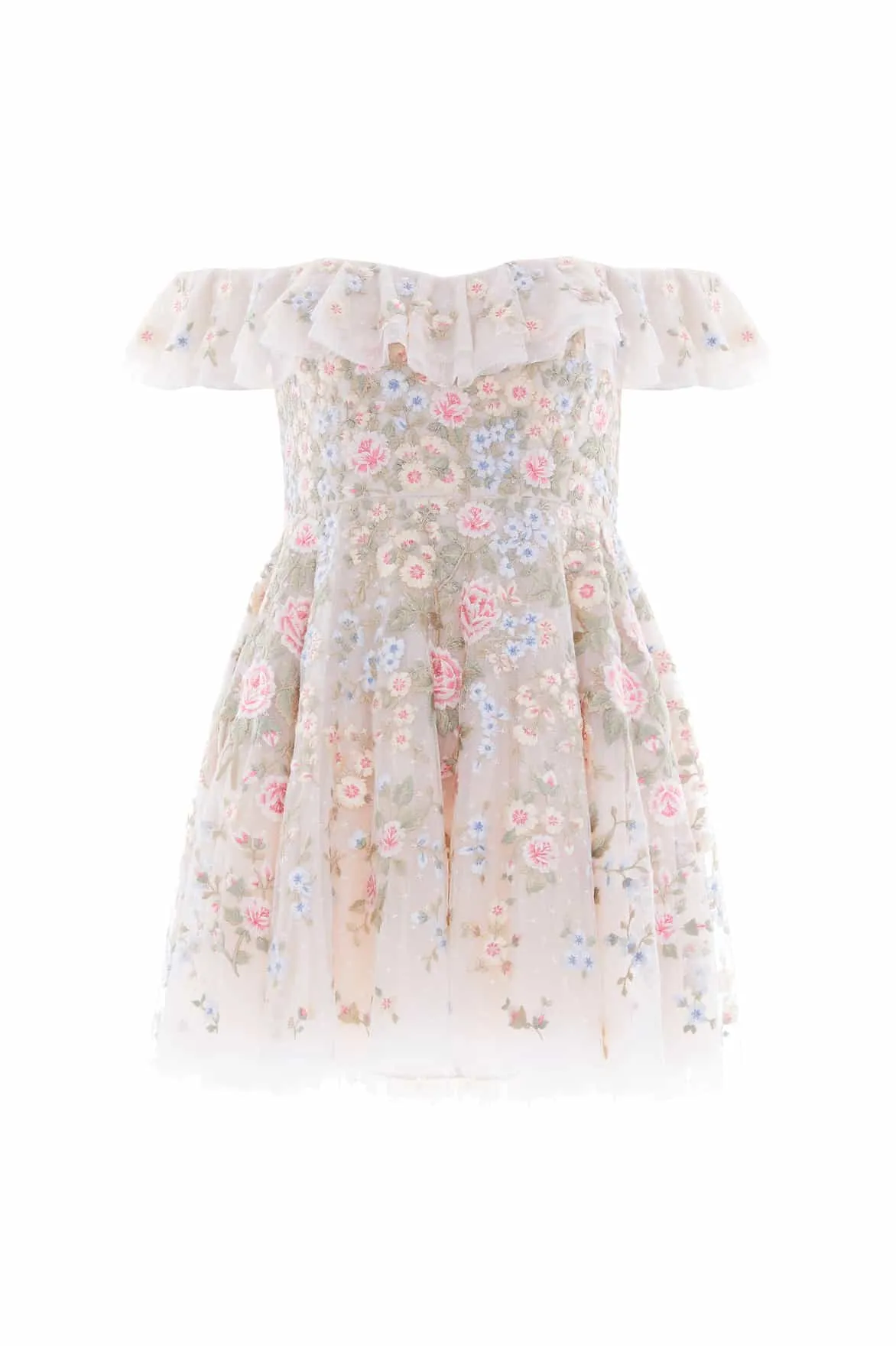 Antoinettes Floral Off-Shoulder Micro Mini Dress sold by Needle & Thread product image thumbnail 2