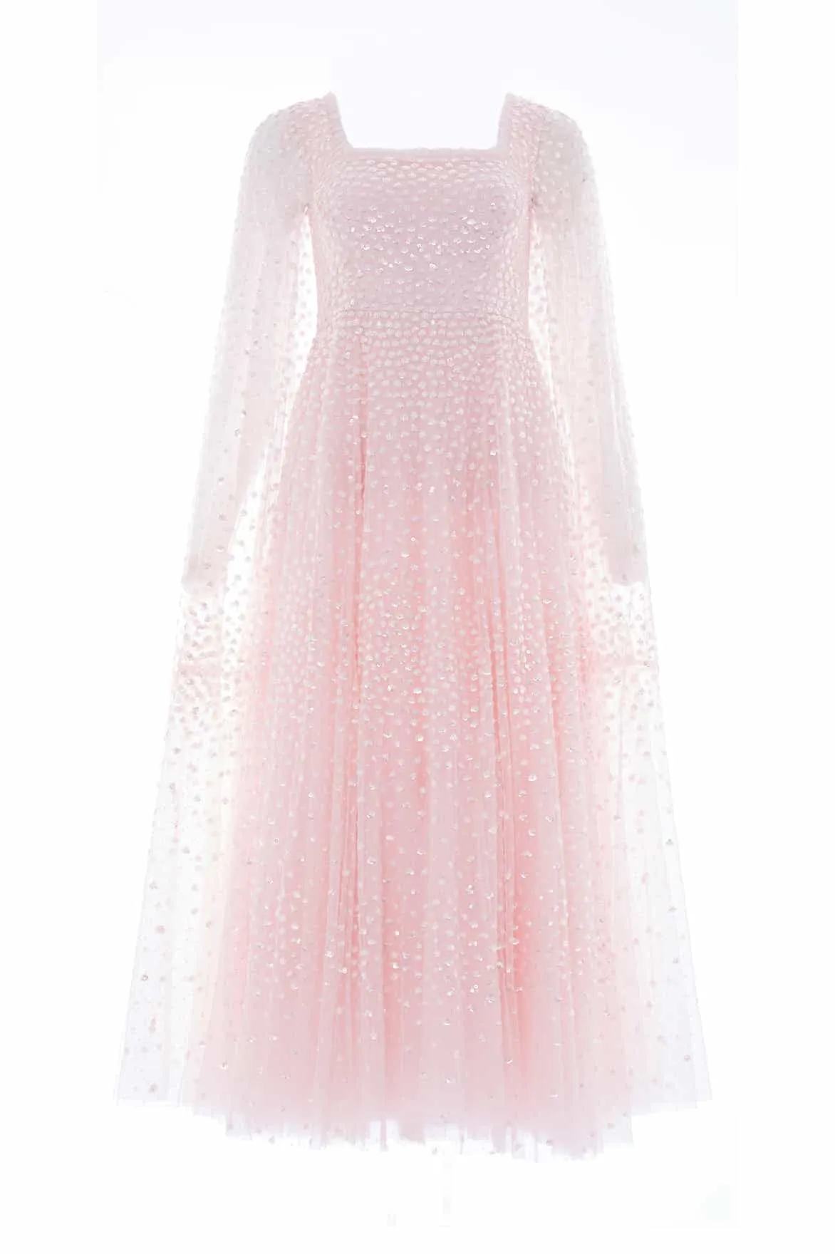 Scatter Dot Cape Sleeve Ankle Gown sold by Needle & Thread product image thumbnail 2