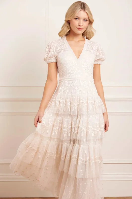 Layered Lace Ankle Gown sold by Needle & Thread