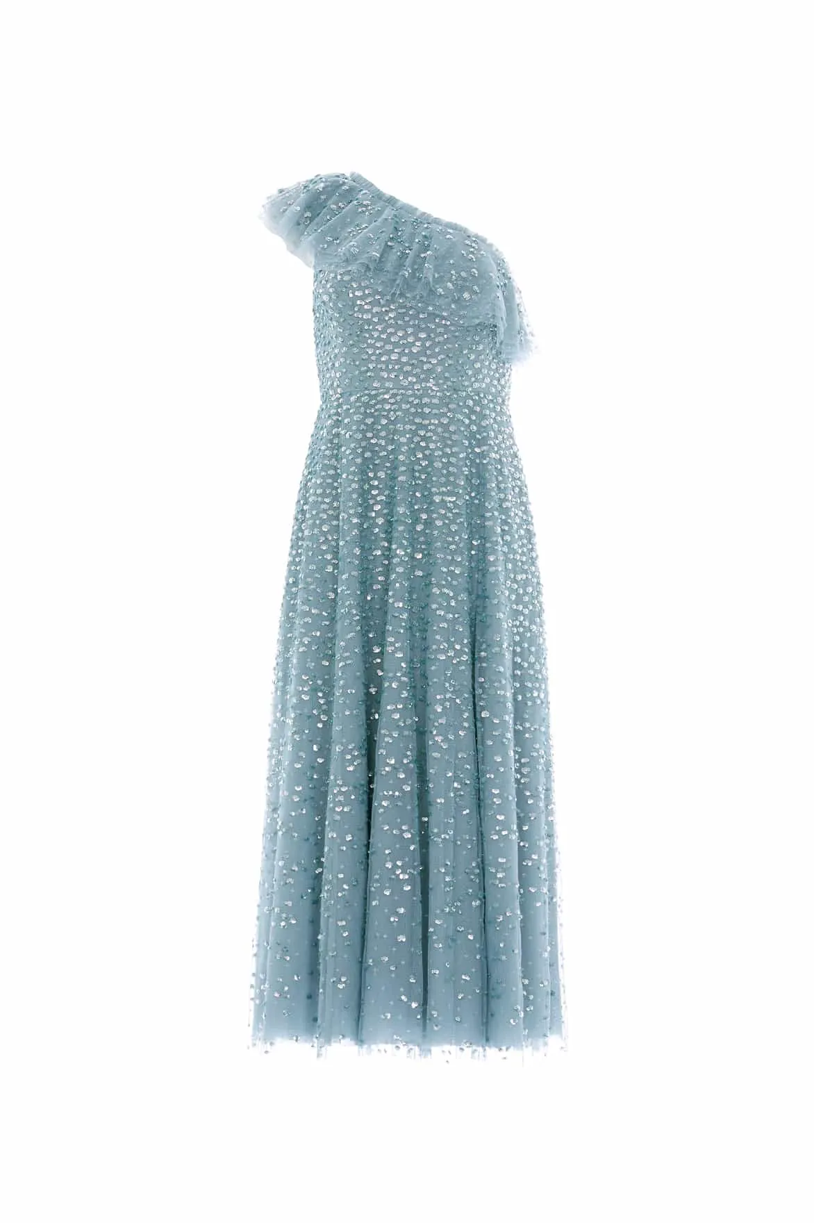 Dappled Sequin One-Shoulder Ballerina Dress sold by Needle & Thread product image thumbnail 2