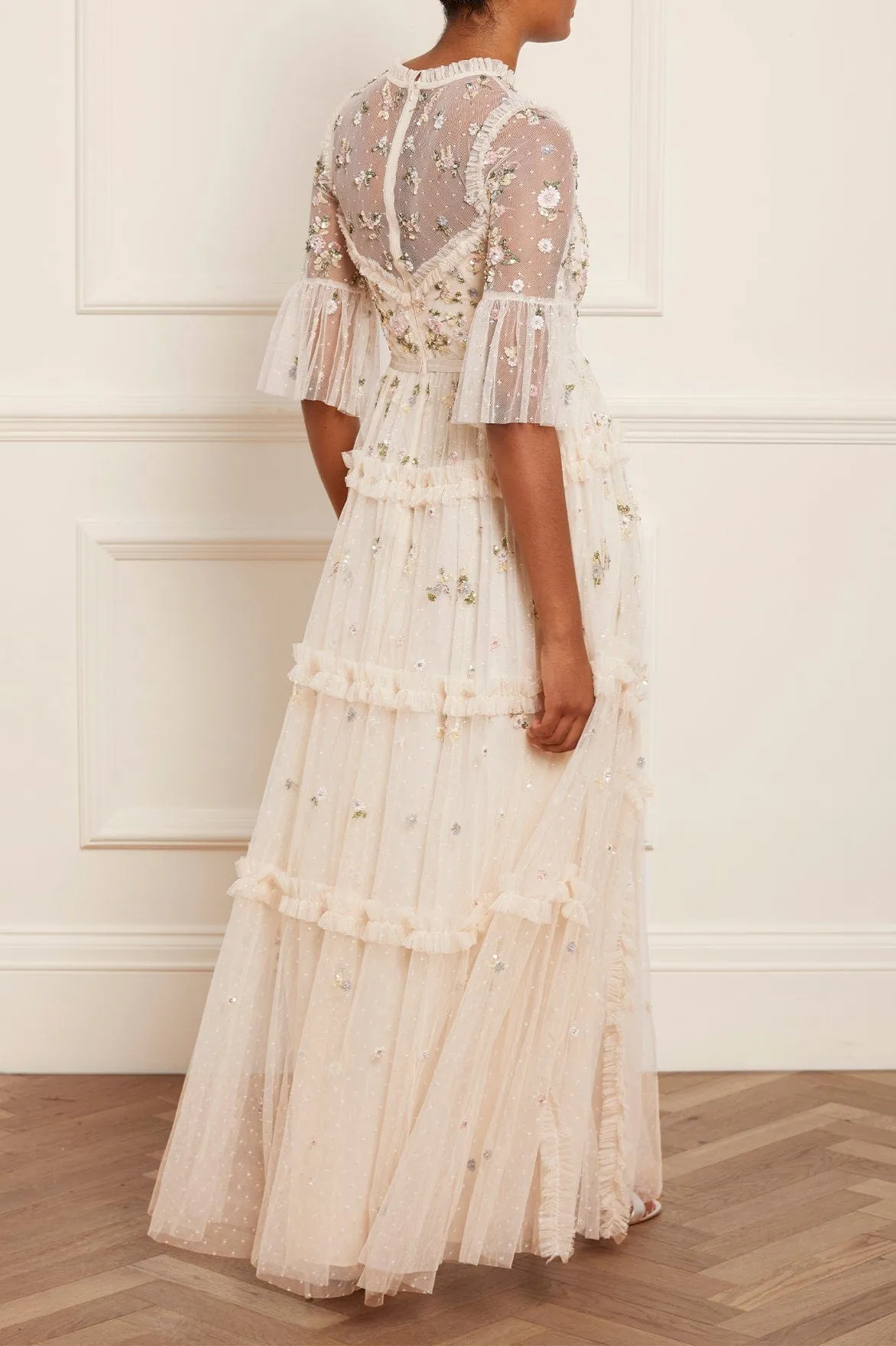 Shimmer Ditsy Long Sleeve Gown sold by Needle & Thread product image thumbnail 5