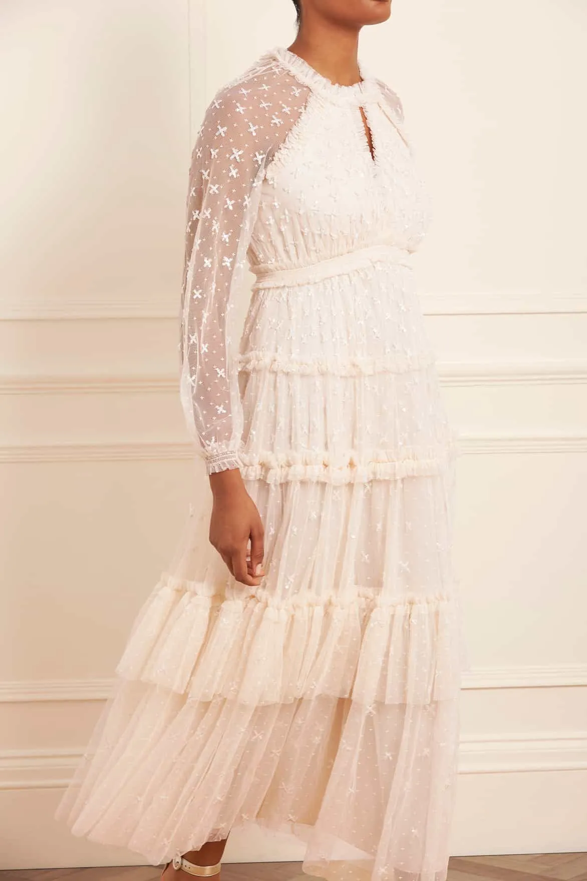 Sequin Kisses Ankle Gown sold by Needle & Thread