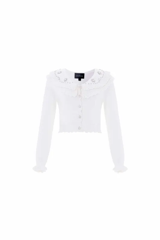 Embellished Collar V-Neck Cardigan sold by Needle & Thread