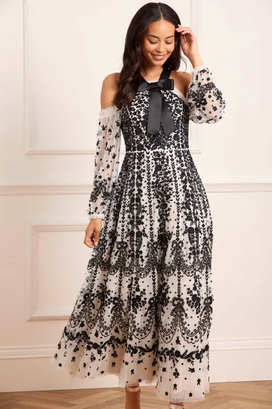 Adeline Off-Shoulder Ankle Gown sold by Needle & Thread
