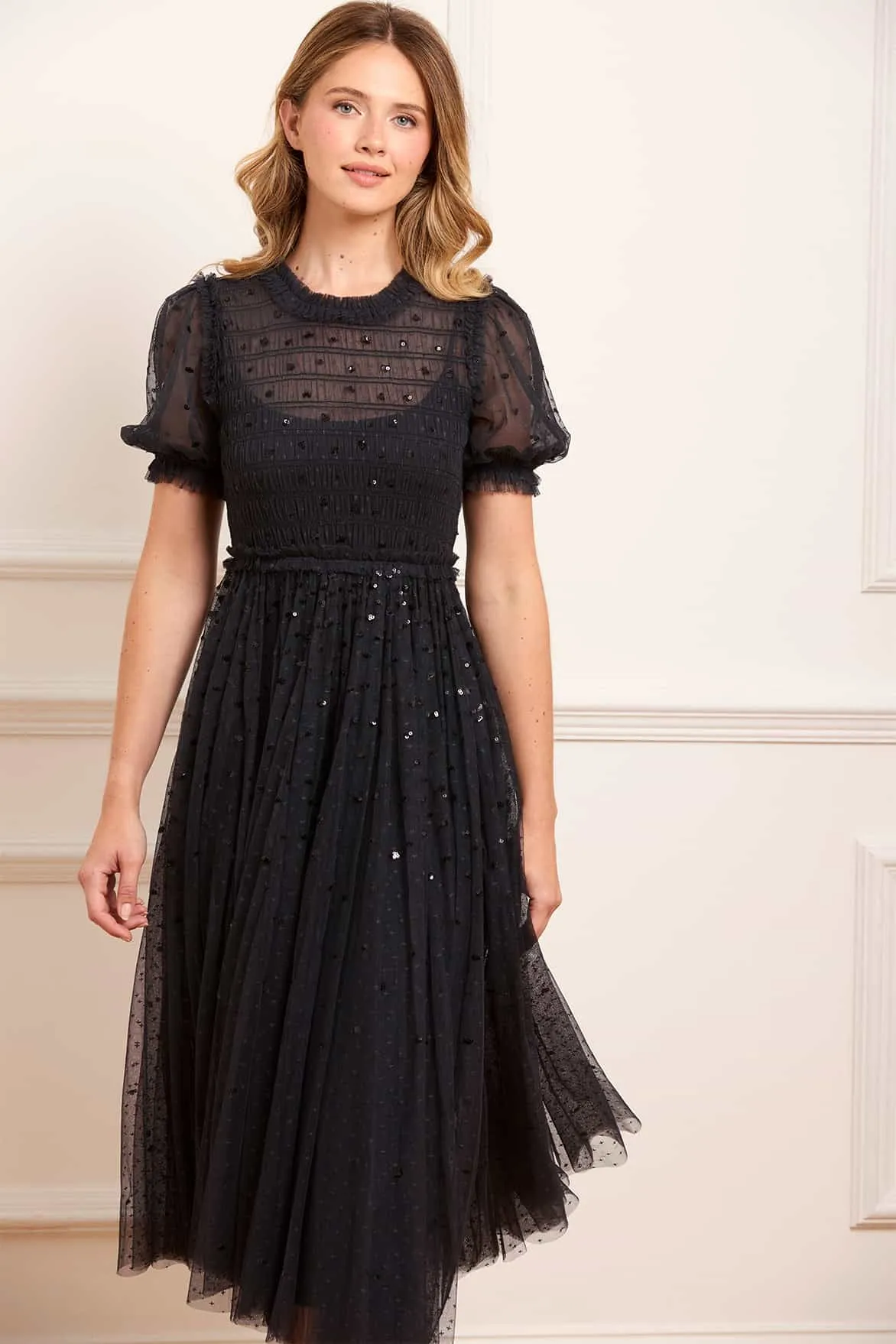 Sequin Giselle Smocked Ballerina Dress sold by Needle & Thread