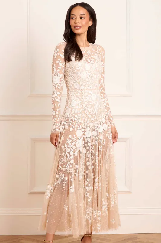 Rosa Sheer Ankle Gown sold by Needle & Thread