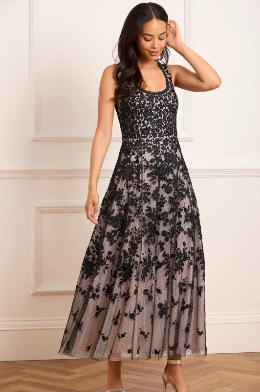 Rosa Scoop Neck Ankle Gown sold by Needle & Thread
