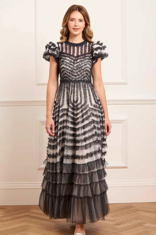 La Vie En Rose Round Neck Short Sleeve Gown sold by Needle & Thread