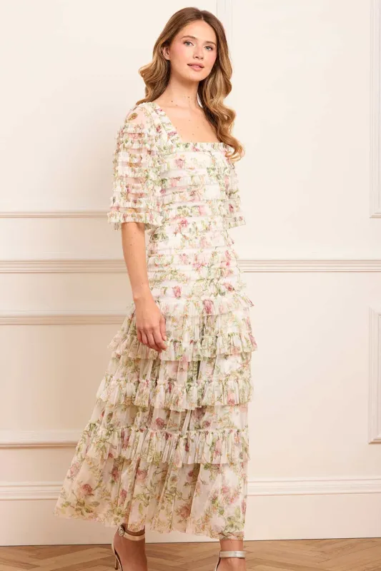 Colette's Rose Short Sleeve Ankle Gown sold by Needle & Thread