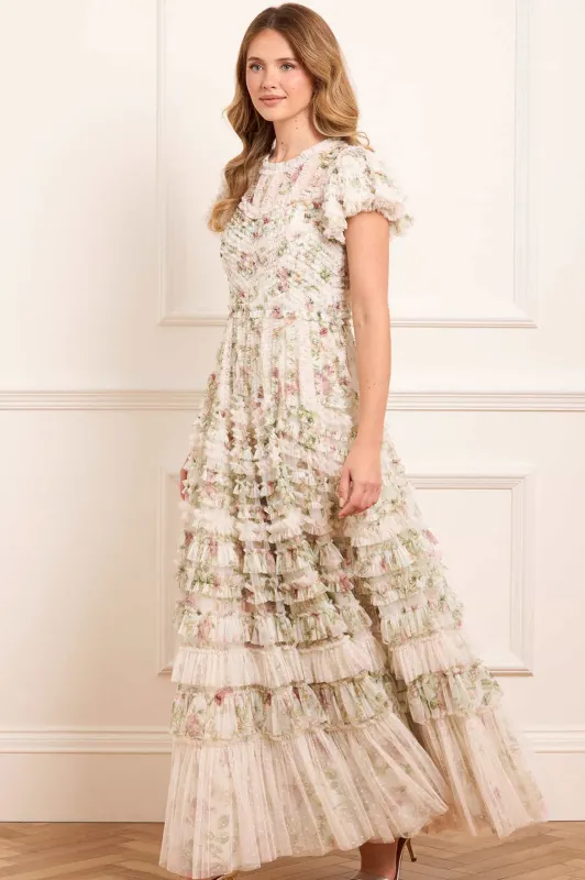 Colette's La Vie En Rose Round Neck Short Sleeve Gown sold by Needle & Thread