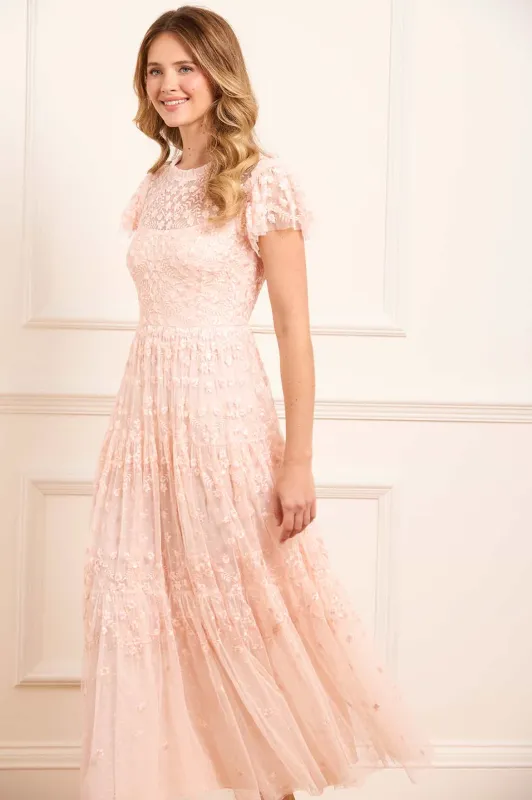 Clover Short Sleeve Ankle Gown sold by Needle & Thread