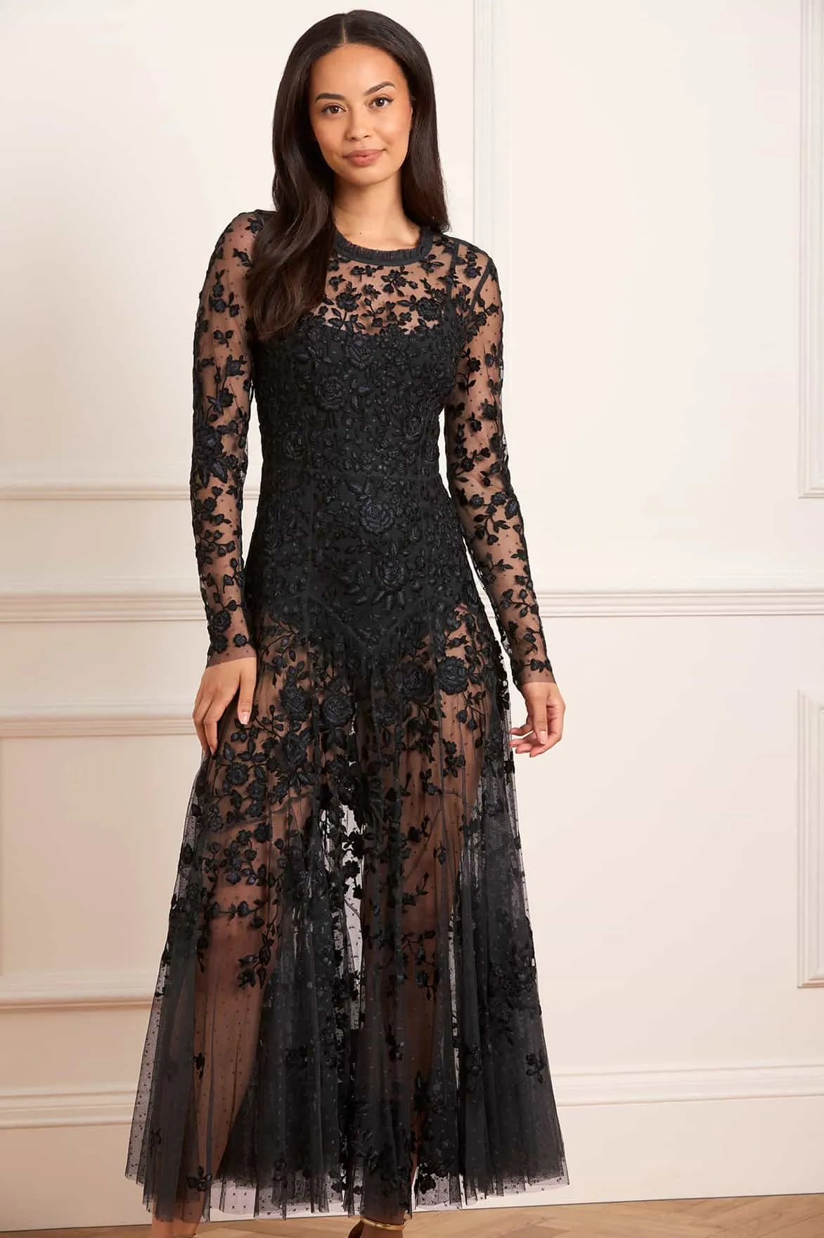 Rosa Sheer Ankle Gown sold by Needle & Thread product image thumbnail 3