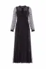 Dappled Sequin Long Sleeve Ankle Gown sold by Needle & Thread