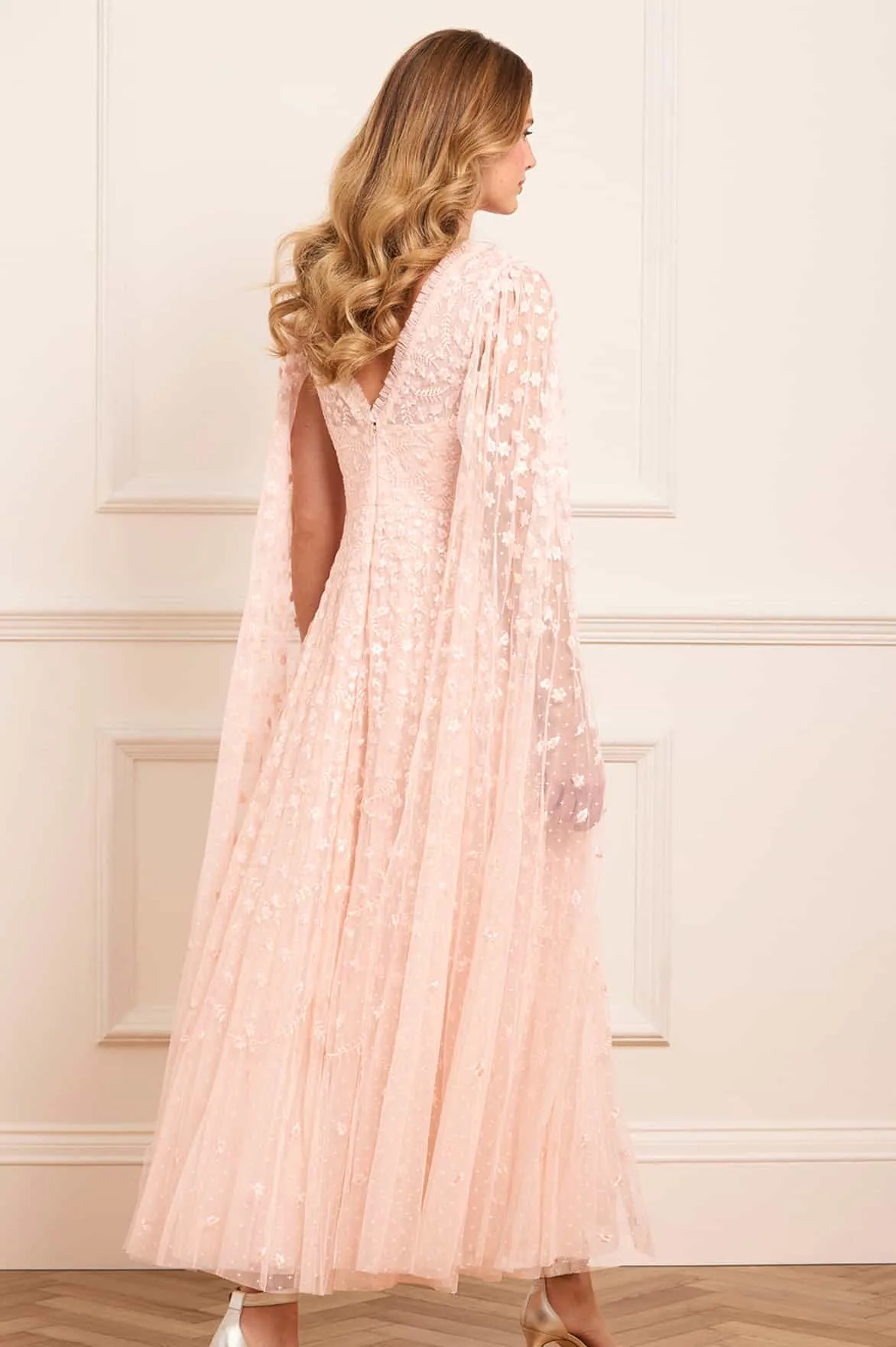 Clover Cape Sleeve Ankle Gown sold by Needle & Thread product image thumbnail 5