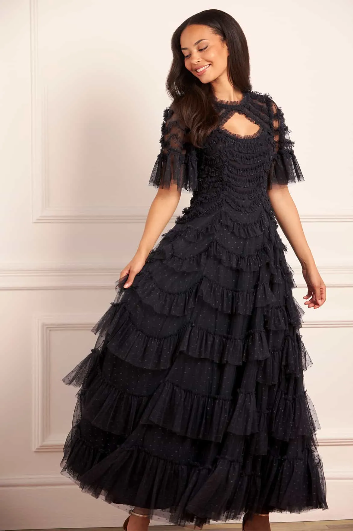 Aviana Short Sleeve Gown sold by Needle & Thread