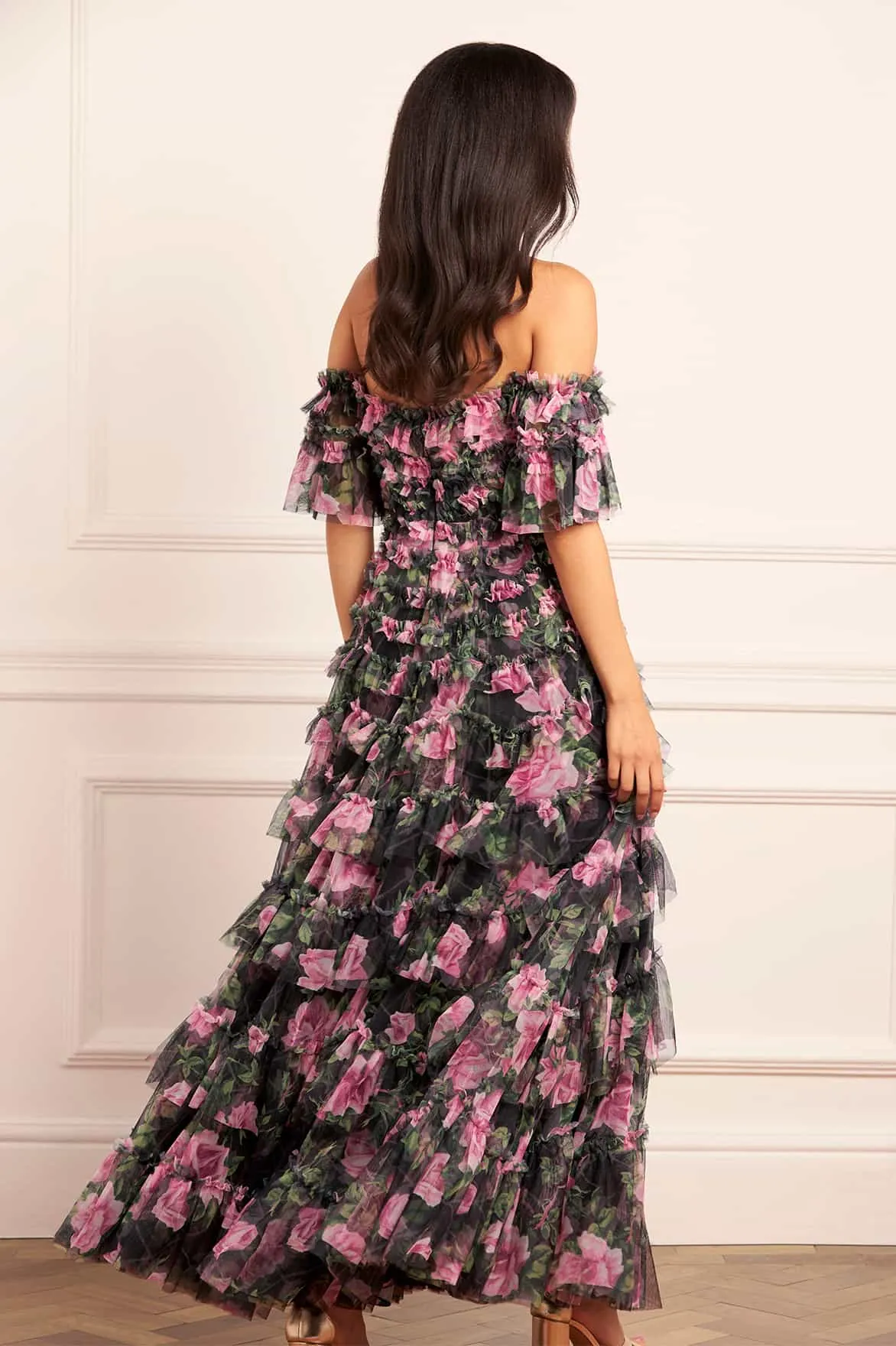 Rose Vine Aviana Off-Shoulder Gown sold by Needle & Thread product image thumbnail 4