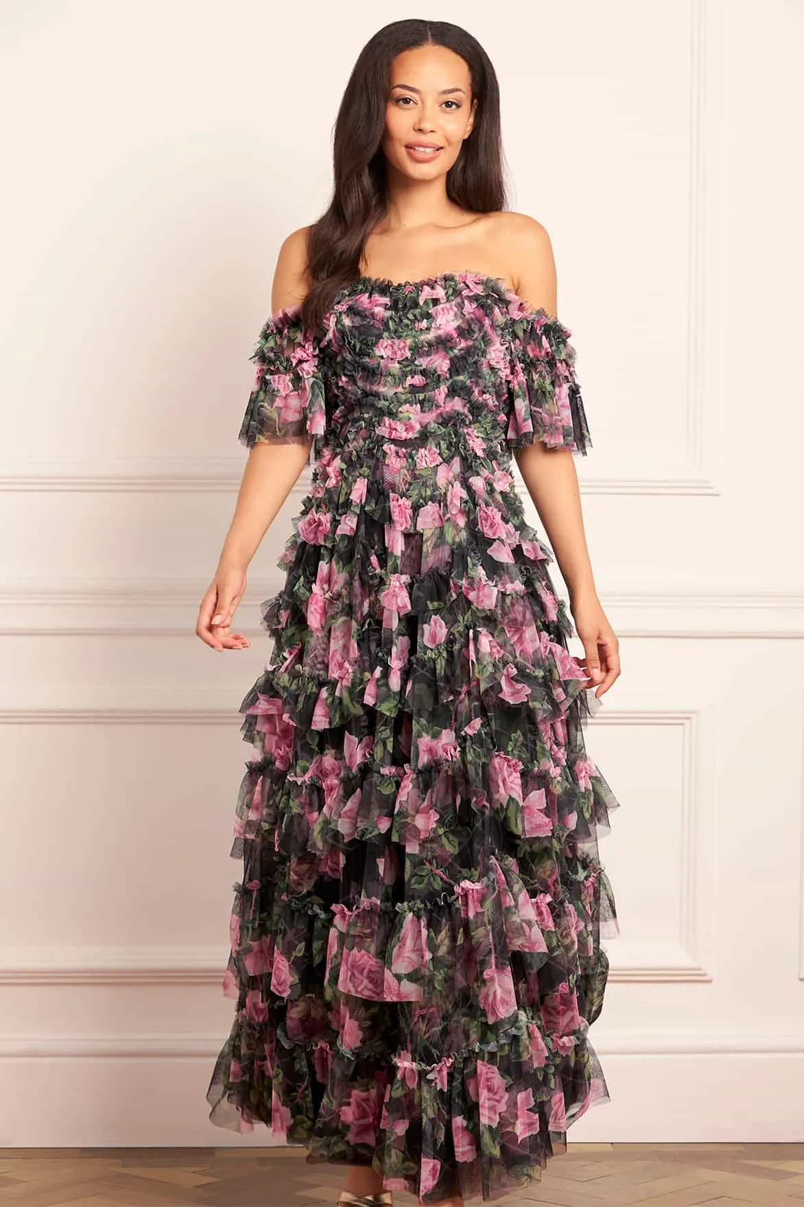 Rose Vine Aviana Off-Shoulder Gown sold by Needle & Thread