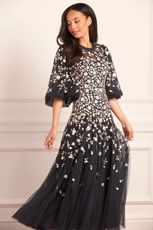 Sylvia Rose Round Neck Ankle Gown sold by Needle & Thread