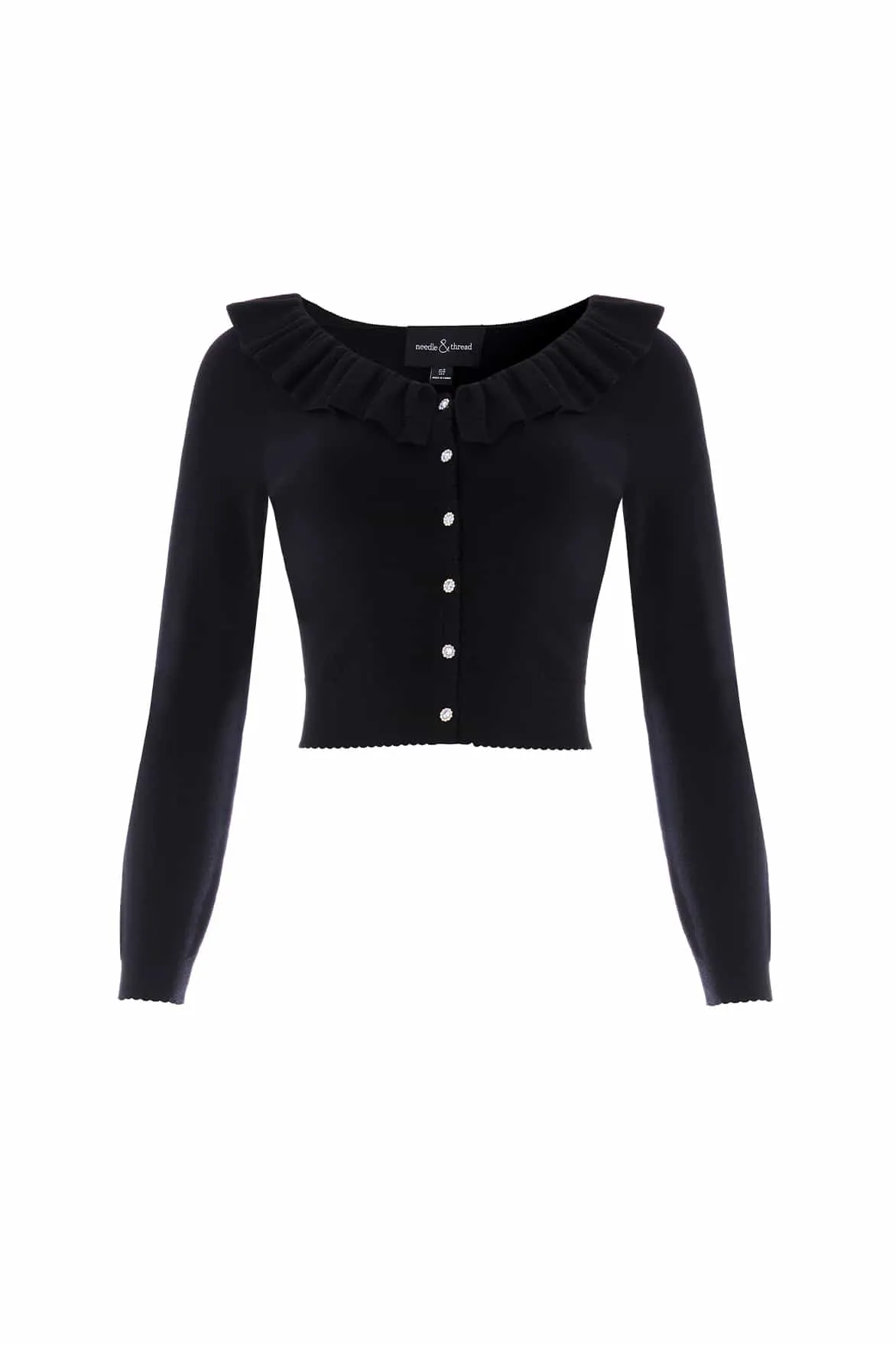 Pointelle Trim Knit Short Cardigan sold by Needle & Thread product image thumbnail 2