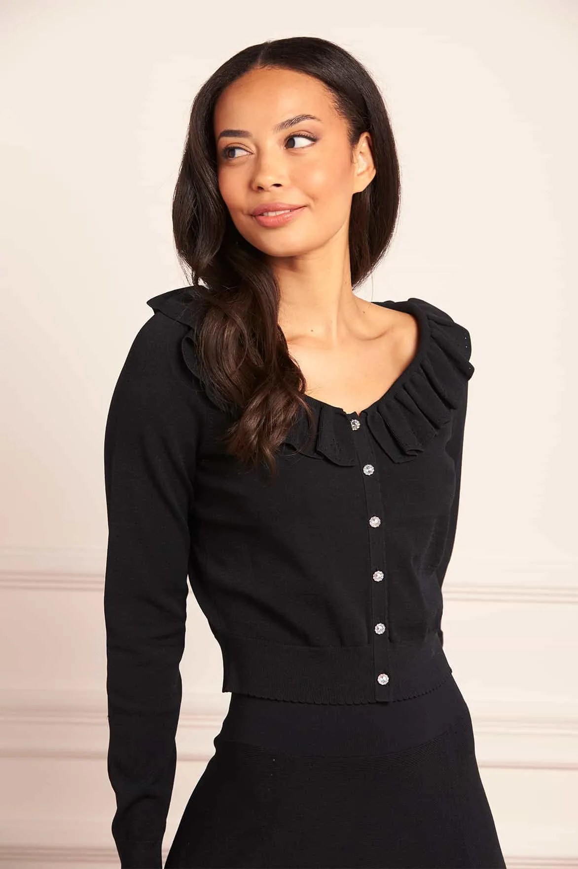 Pointelle Trim Knit Short Cardigan sold by Needle & Thread product image thumbnail 4