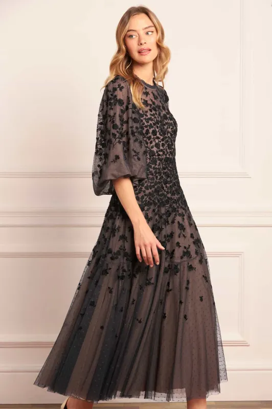 Sylvia Rose Round Neck Ankle Gown sold by Needle & Thread