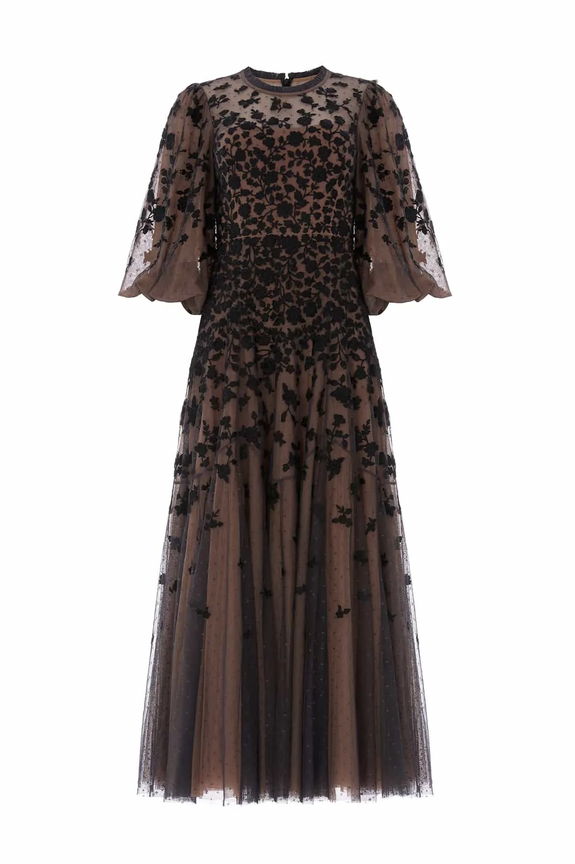Sylvia Rose Round Neck Ankle Gown sold by Needle & Thread product image thumbnail 2