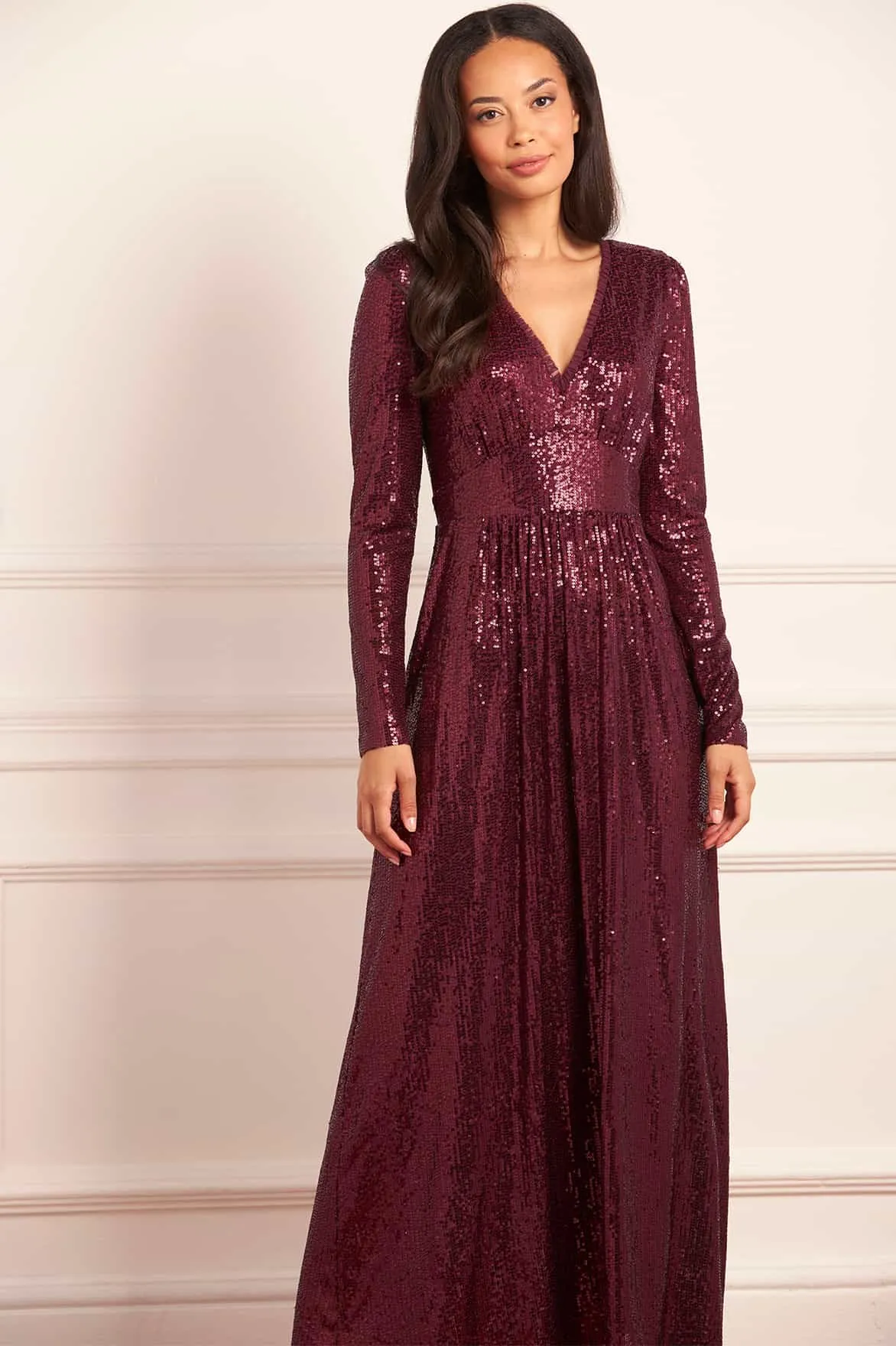 Chelsea V-Neck Gown sold by Needle & Thread