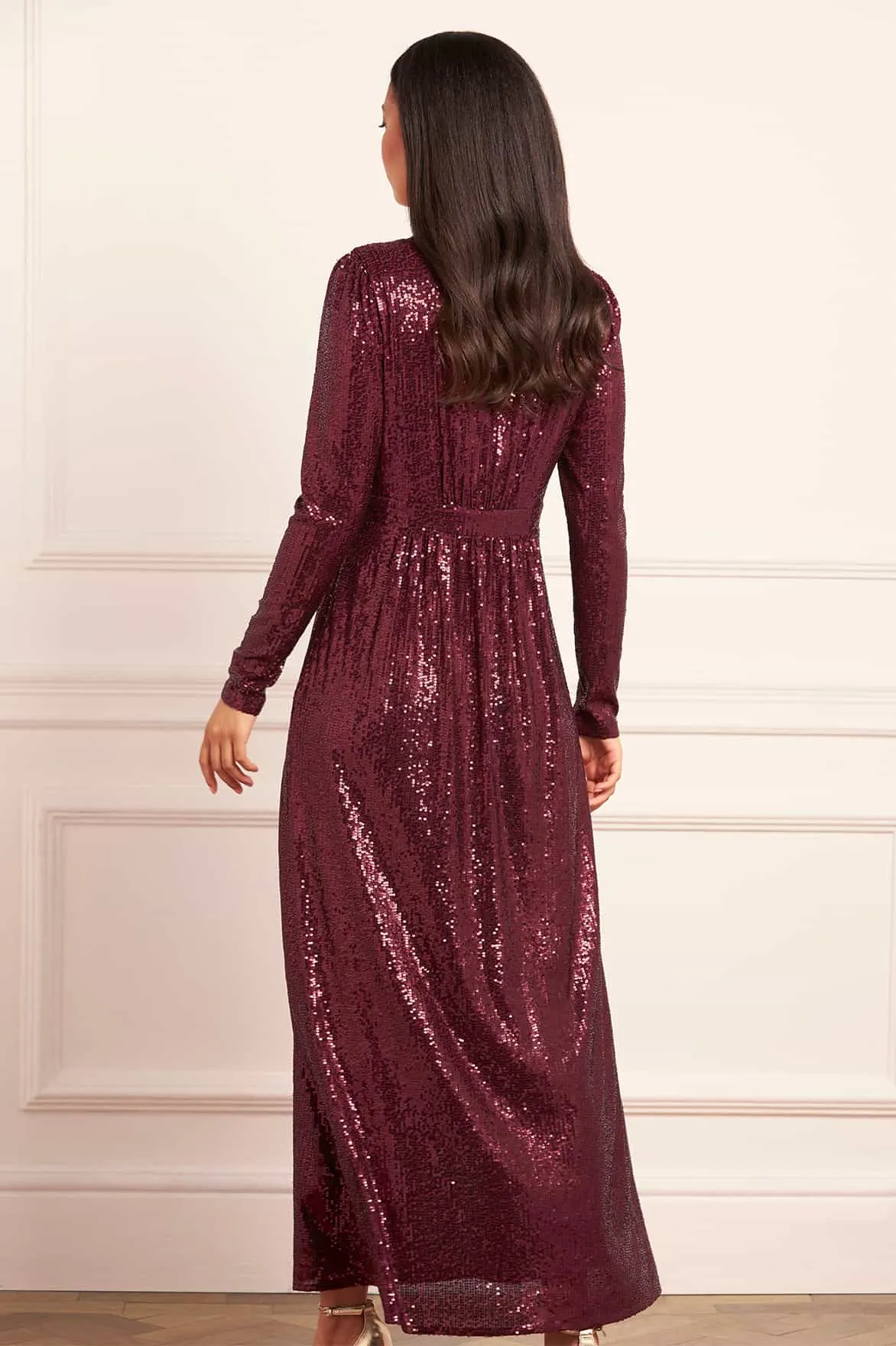 Chelsea V-Neck Gown sold by Needle & Thread product image thumbnail 5