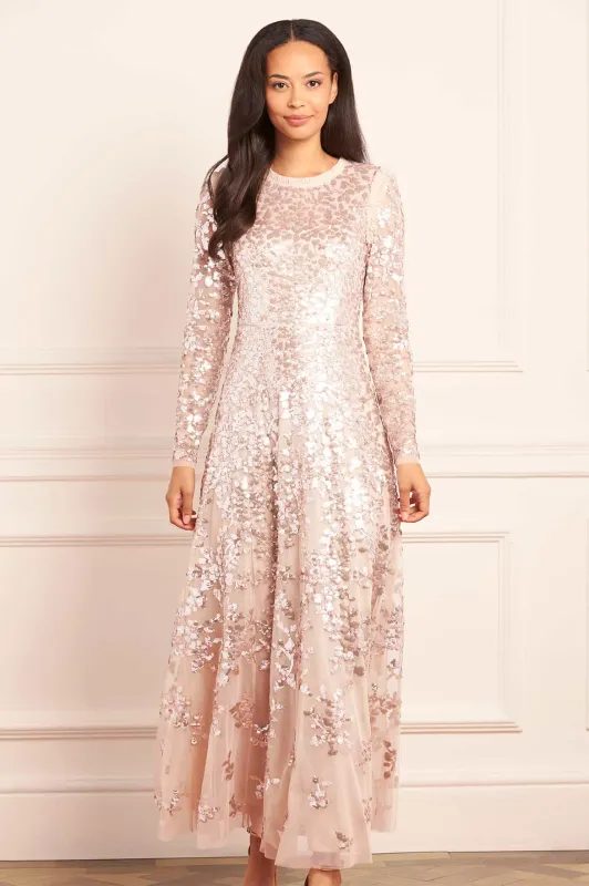 Rosanna Lattice Round Neck Gown sold by Needle & Thread