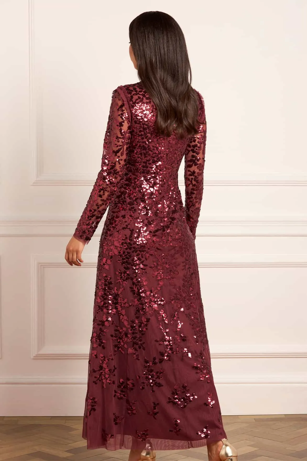 Rosanna Lattice Round Neck Gown sold by Needle & Thread product image thumbnail 5
