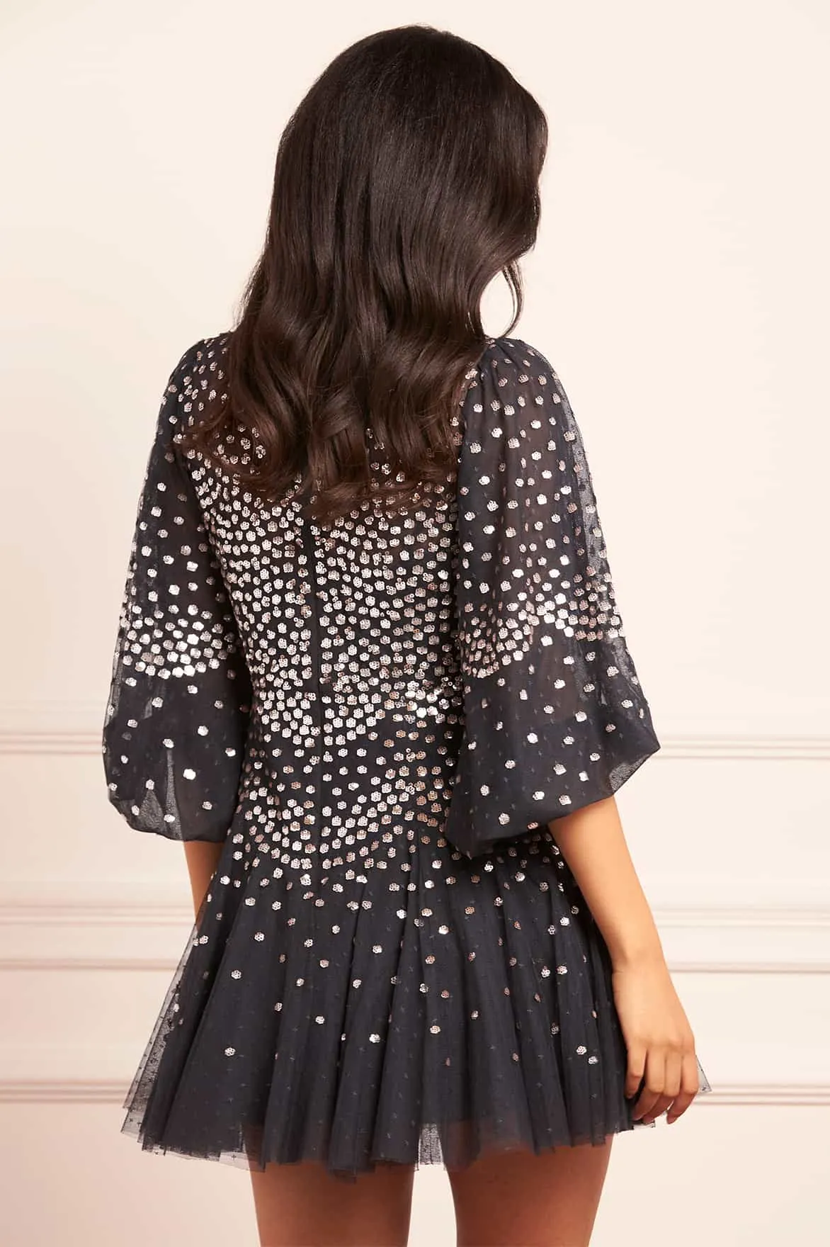 Scallop Sequin Round Neck Micro Mini Dress sold by Needle & Thread product image thumbnail 4