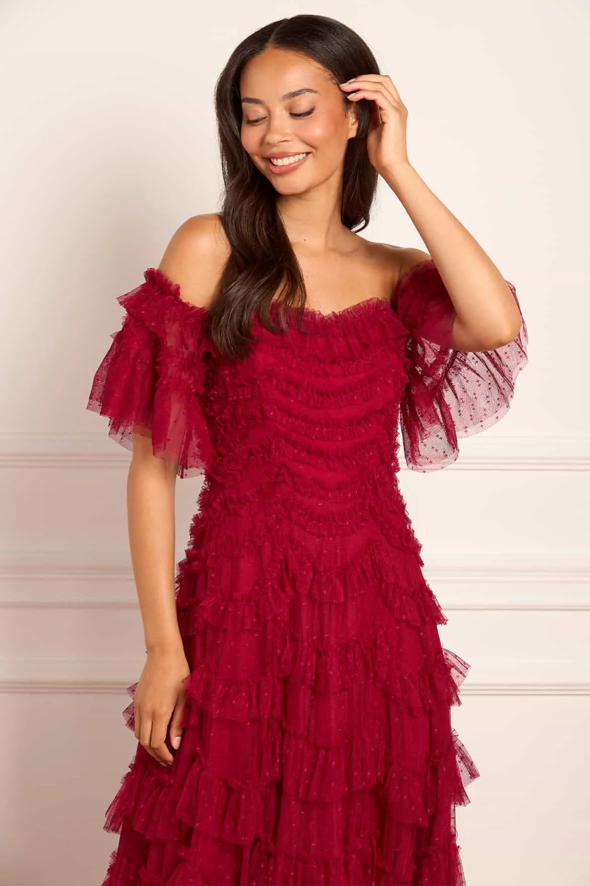 Aviana Off-Shoulder Gown sold by Needle & Thread product image thumbnail 3