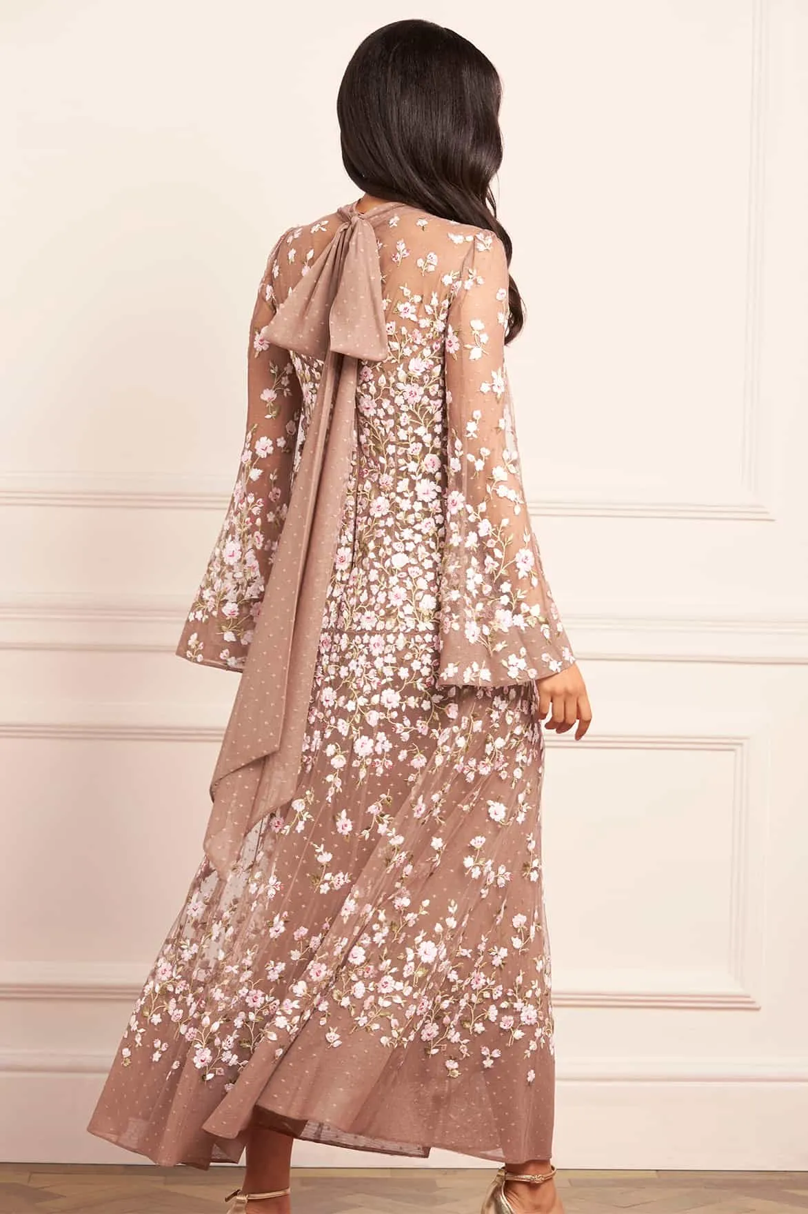 Sylvia Rose Long Sleeve Ankle Gown sold by Needle & Thread product image thumbnail 5