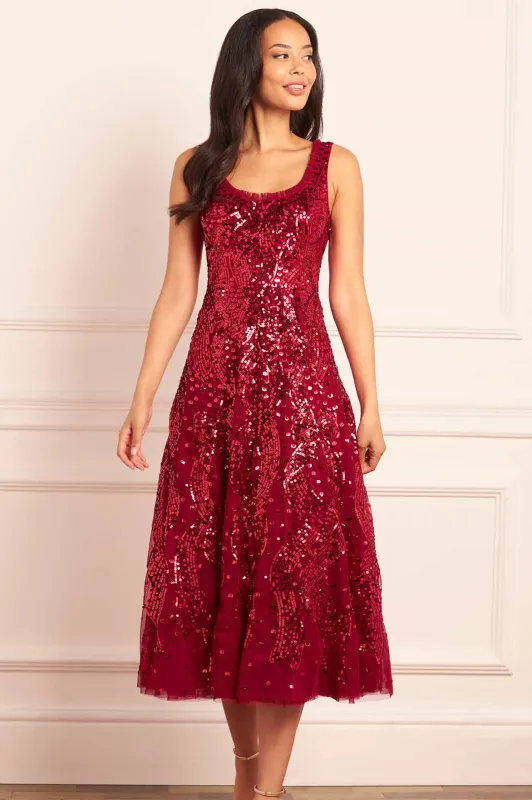 Sequin Ribbon Scoop Neck Ballerina Dress sold by Needle & Thread