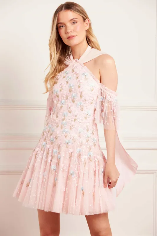 Dandelion Ditsy Halter-Neck Micro Mini Dress sold by Needle & Thread