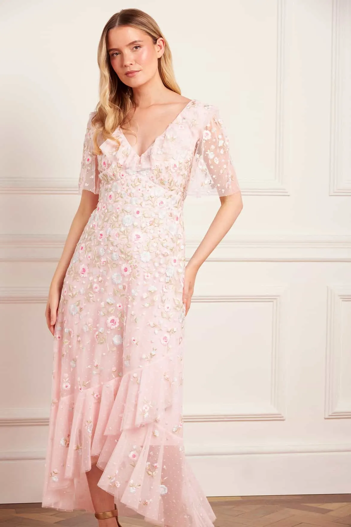 Ethereal Blooms Frill Ankle Gown sold by Needle & Thread product image thumbnail 3