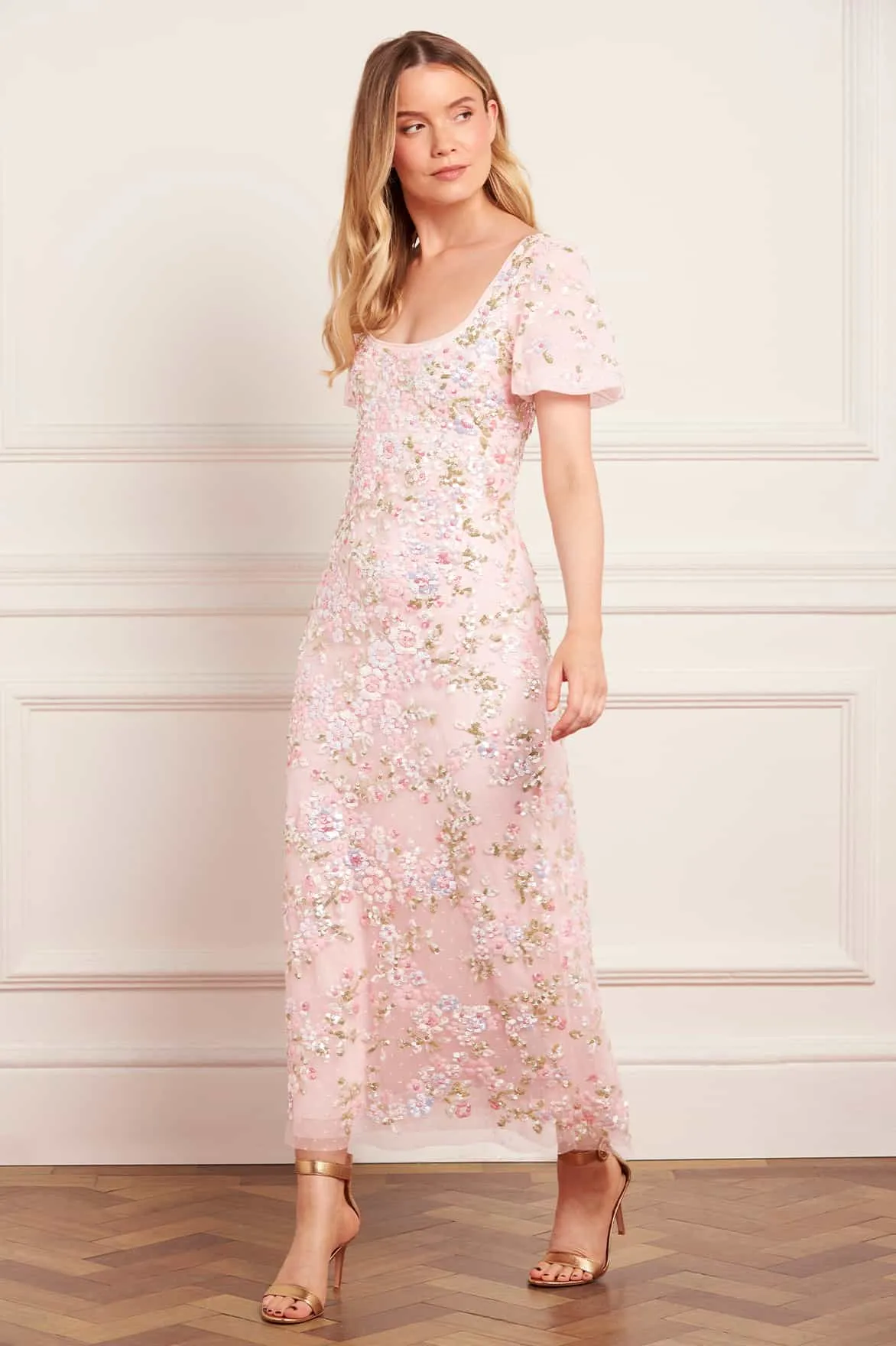 Dream Garland Puff Sleeve Ankle Gown sold by Needle & Thread product image thumbnail 3