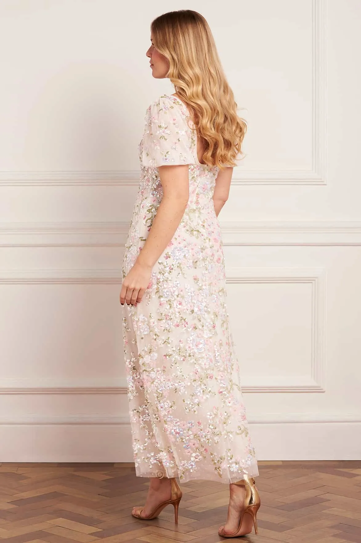 Dream Garland Puff Sleeve Ankle Gown sold by Needle & Thread product image thumbnail 5