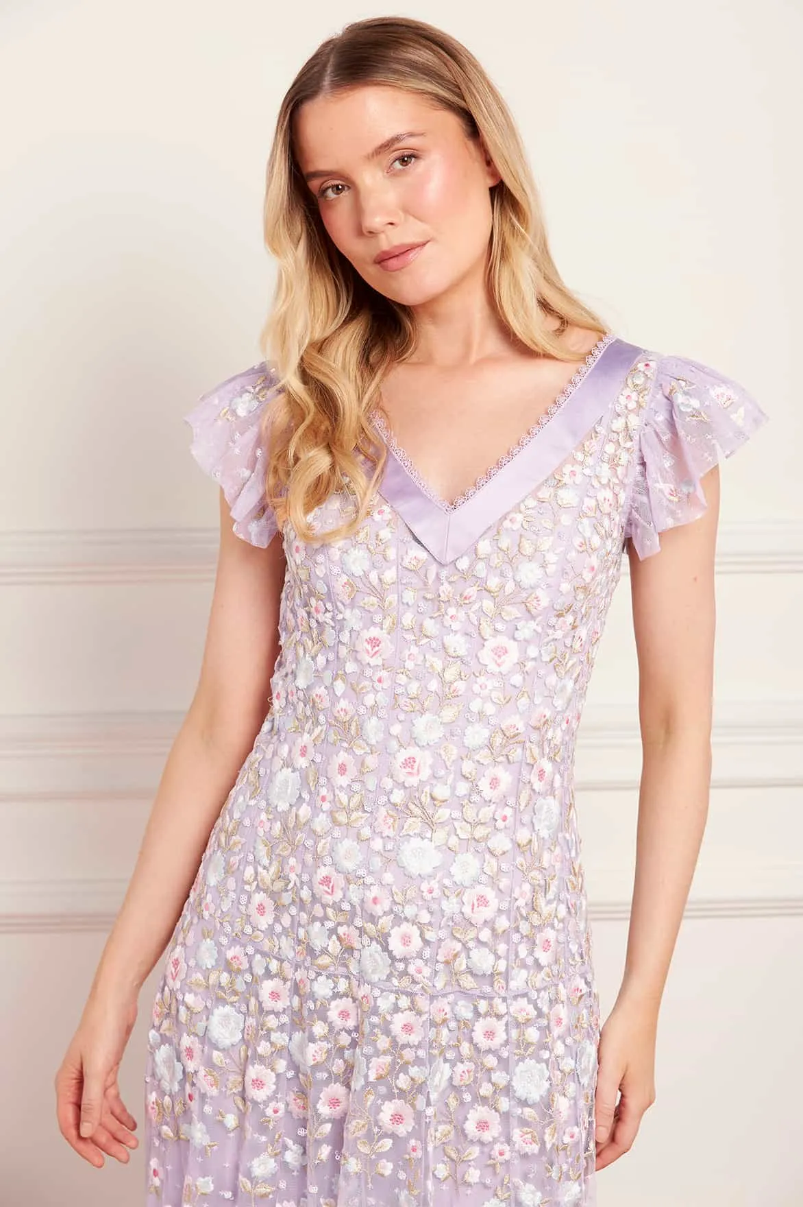 Ethereal Blooms Short Sleeve Ankle Gown sold by Needle & Thread product image thumbnail 3