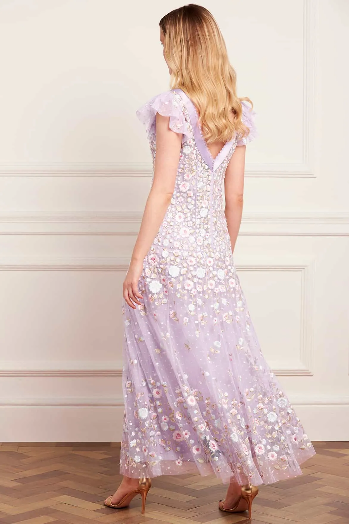 Ethereal Blooms Short Sleeve Ankle Gown sold by Needle & Thread product image thumbnail 5