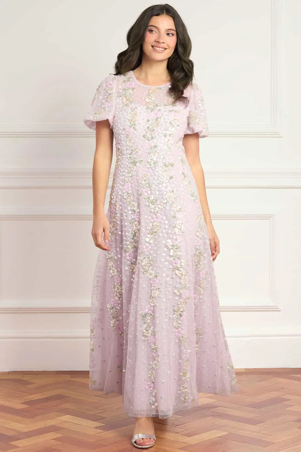 Confetti Round Neck Ankle Gown sold by Needle & Thread