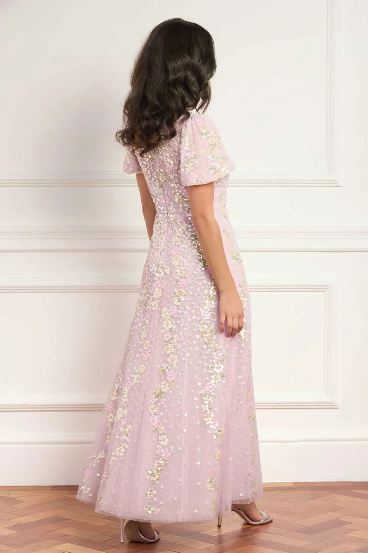 Confetti Round Neck Ankle Gown sold by Needle & Thread product image thumbnail 5