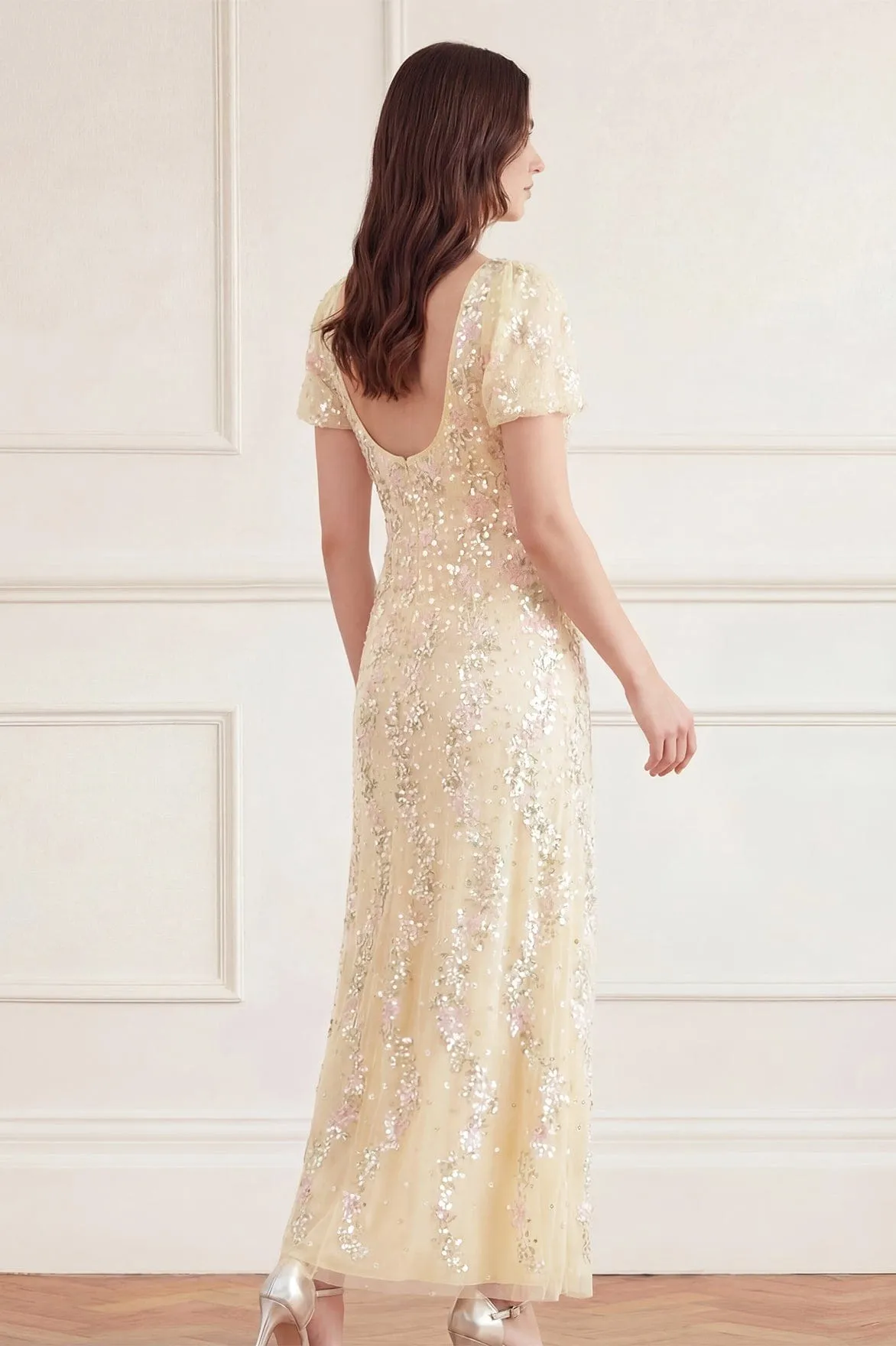 Confetti Puff Sleeve Ankle Gown sold by Needle & Thread product image thumbnail 4