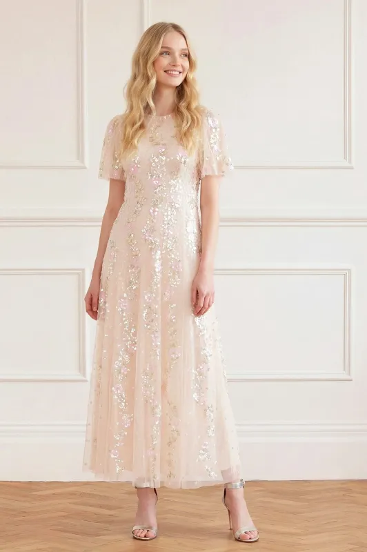 Confetti Round Neck Ankle Gown made by Needle & Thread