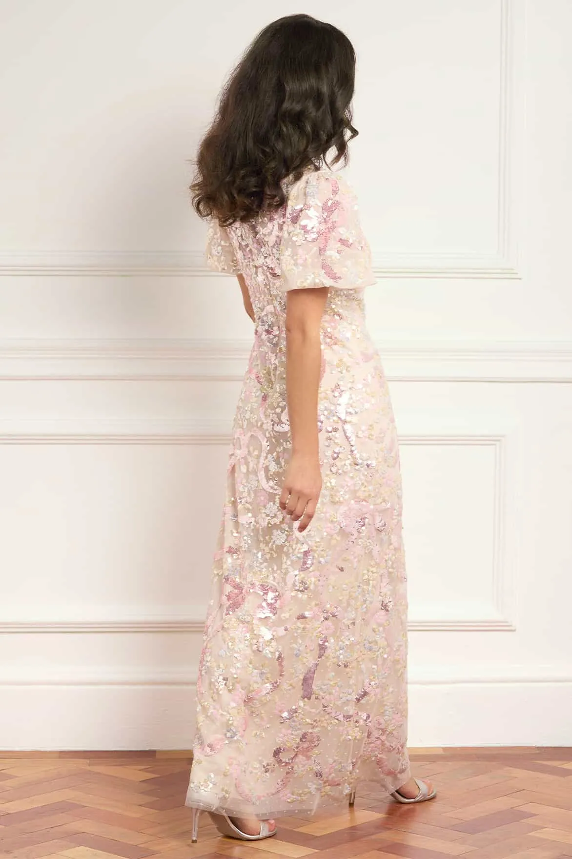 Dancing Ribbon Puff Sleeve Gown sold by Needle & Thread product image thumbnail 5