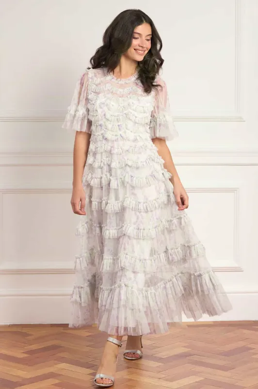 Trailing Floral Round Neck Ballerina Dress made by Needle & Thread