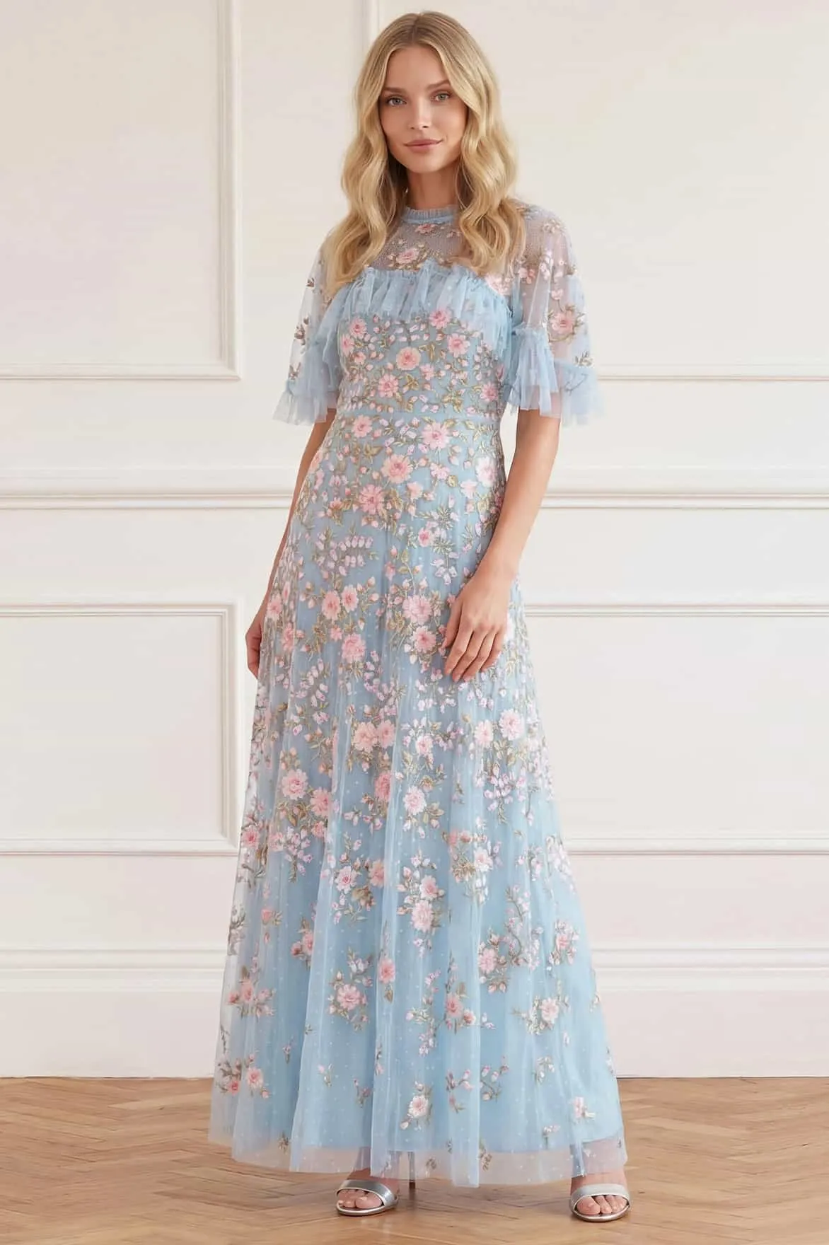 Eden Rose Cape Ankle Gown sold by Needle & Thread