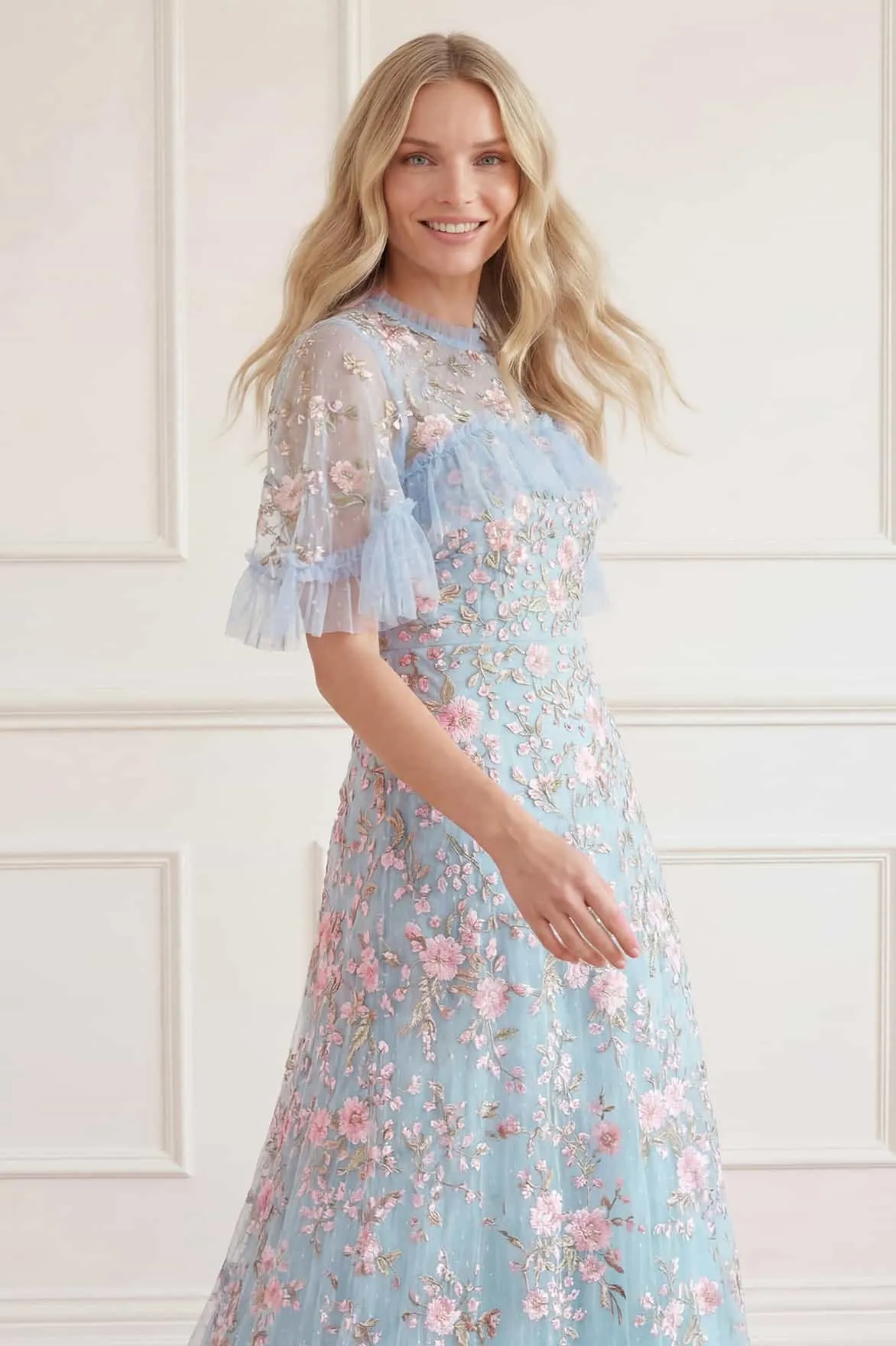 Eden Rose Cape Ankle Gown sold by Needle & Thread product image thumbnail 3